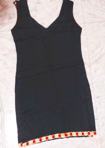 Vintage Black Sleeveless Shirt Kurti