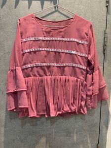 ✨RUST PINK PEPLUM TOP✨