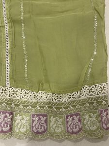 Green Embroidered Kurta Set