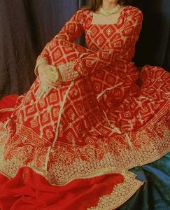 Red Bandhani Lehenga ✨❤️
