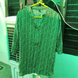 Striped Green Kurti Top