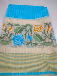 Elegant Blue Floral Saree💙🌷