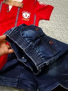 Tshirt With Three Fourth Shorts For 3 To 4 Year