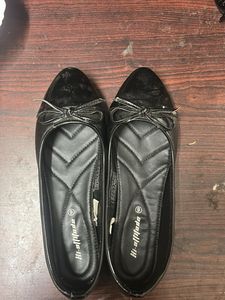 Black Ballet Flats with Bow