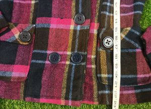 Plaid Fur Trim Coat
