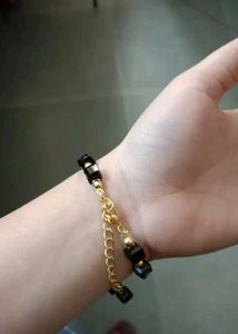 &#34;Midnight Aura: Watch with Beads ( Black Muse)