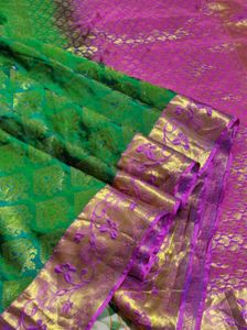 Green &amp; Pink Saree