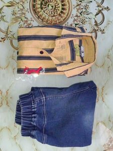 Striped Shirt and Jeans Combo💫 For Boys 💛
