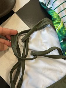 2 Tropical Green Bikini Tops