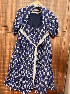 Blue &amp; White Floral Print Dress