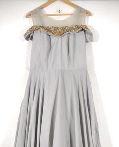Grey Embroidered Lonk Gown (Women)