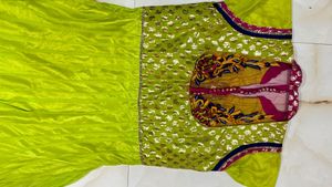Lime Green Anarkali Dress