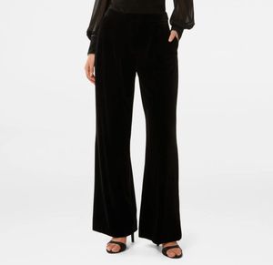 Black Velvet Wide Leg Pants