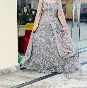 Elegant Grey Ethnic Gown