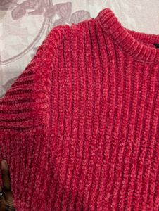 Pink Knit Pullover Sweater