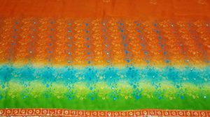 Orange &amp; Green Saree