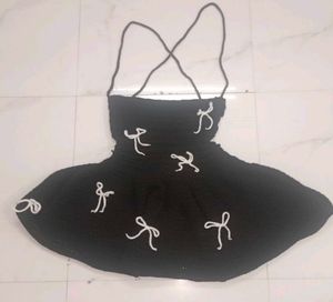 Crochet Ruffled Bow Dress