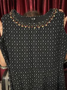 Elegant Black Printed Kurta