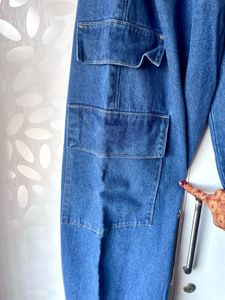 Baggy Denim Cargo Pants