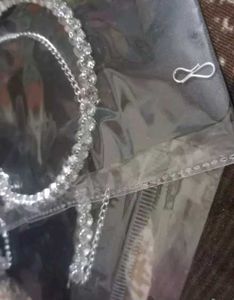 2 Silver Diamond Choker Necklace