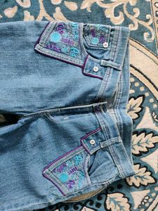 Embroidered Denim Jeans