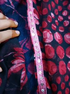 Unstitched Red Floral suit set