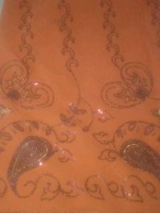 Orange Print Fabric