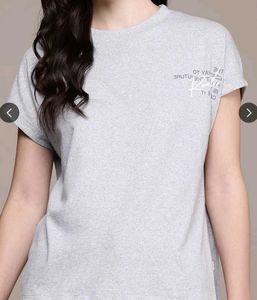 Gray Graphic Print Tee