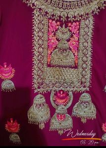 Rose Rani Plazo Suit With Dupatta For 46 Bust
