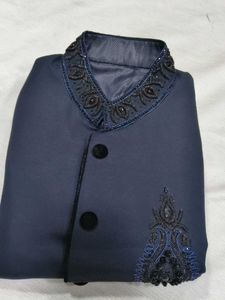 Elegant Navy Blue Sherwani