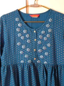 Blue Babydoll Short Kurti