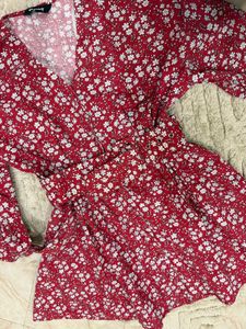 Red Floral Print Dress