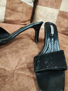 Women Embellished Black High Heels
