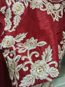 Pakistani Embroidered Red Lahenga Top