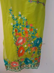 semistich kurti material