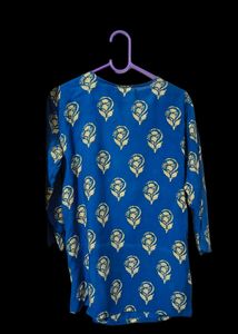 Blue Floral print short kurti