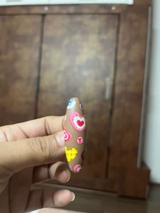 Set Of 6 Heart Printed Saree Pins