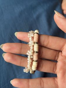 Bracelt Set Beaded And Flat Beads