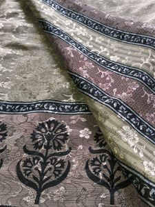 Crepe With Satin Floral Saree