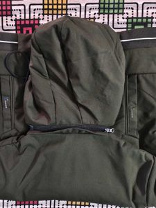 Men Olive Hooded Jacket