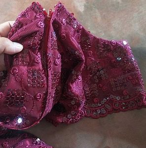 Elegant Burgundy Lace Dress