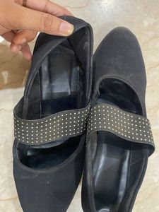 Black Formal Bellies- Wedge Heels
