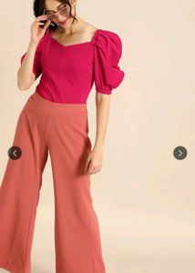 Chic Pink Power Shoulder Top