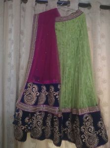 Green And Pink Chaniya Choli