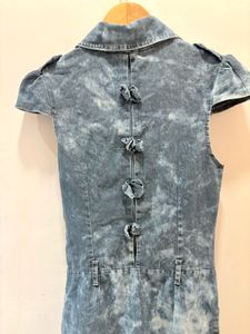 Denim Mini Dress with Embellishments