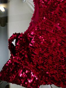 RED SEQUIN CROP TOP