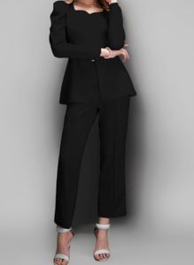Chic Black Pant Suit