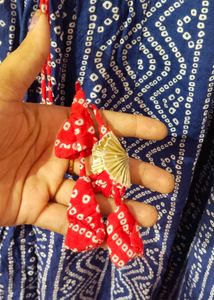 Blue Bandhini Anarkali Kurta