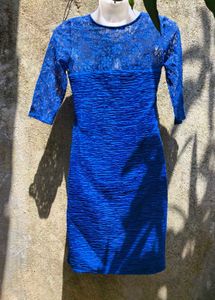 SHINY DARK BLUE BODYCON