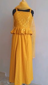 Yellow Suit With Sarara Pant &amp; Dupatta |